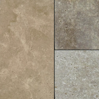 Paver/Cobble - Ivory Mix Travertine - Cobble - Tumbled - 1-1/4"x16"x24" swatch