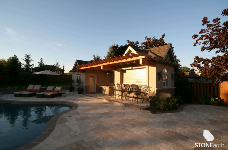 Paver/Cobble - Ivory Mix Travertine - Cobble - Antique - French Pattern - 1-1/4"