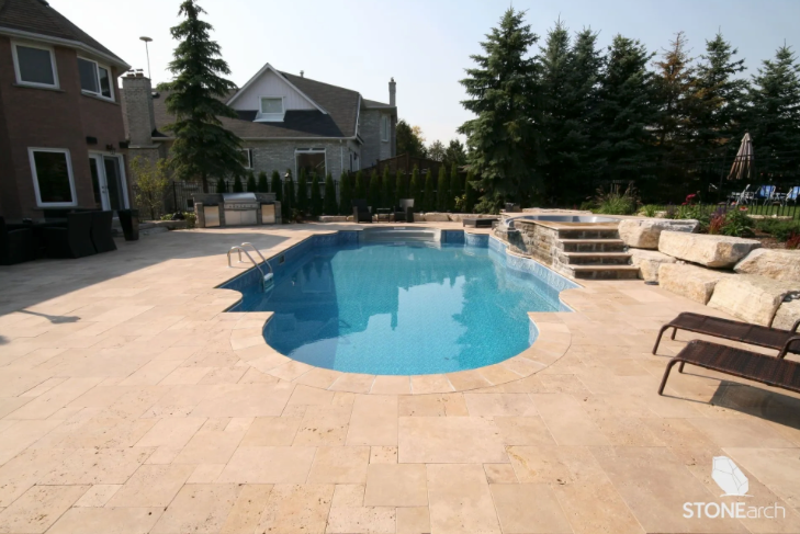 Coping - Ivory Mix Travertine - Straight Cut - 2"x12"x48"