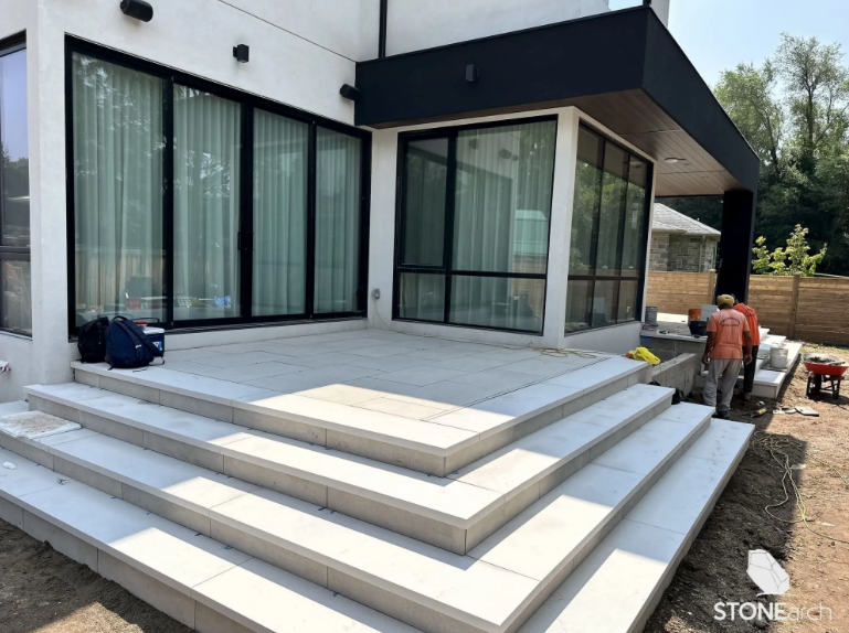 Coping - Moderna Beige Sandstone - 3 Edges Sawn, 1 Longside Rockfaced - 2"x12"x48"