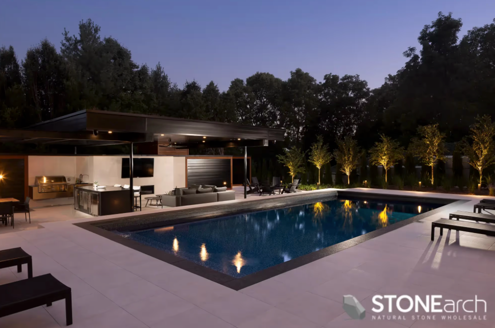 Coping (Wall - RF) - Onyx Black - Flamed - 2 Edge Rockface - 2"x14"x72"