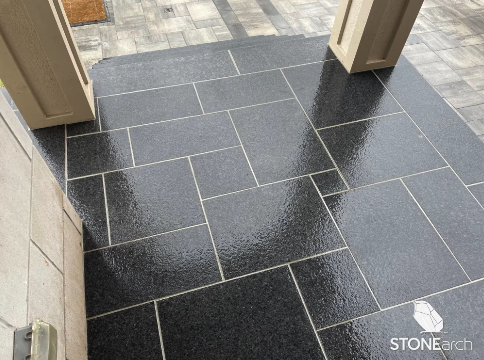 Paver - Onyx Black - Flamed - Saw Cut - 1-1/4"x12"x24"