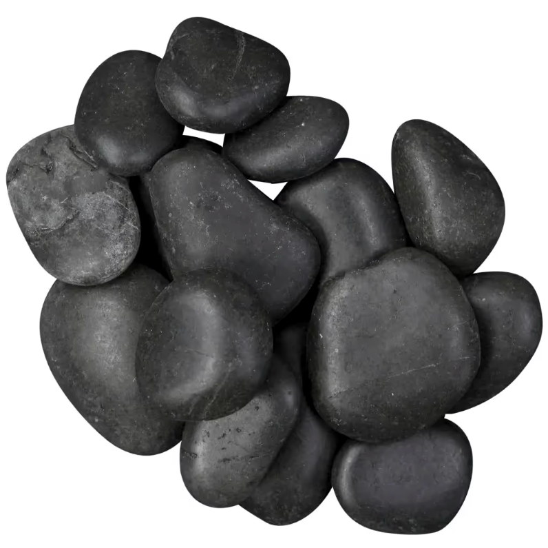 Pebbles - Black Granite/Basalt - Polished - 1-1/4"-2" (25kg Bags)