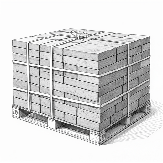 Paver  - Dove Sandstone - Natural - Saw Cut - 1" - Combo sketch