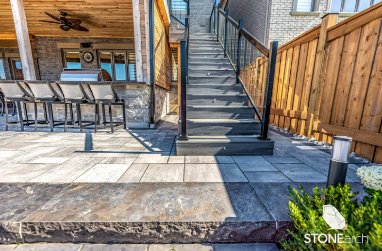 Step - Silver Valley - Flamed - Antique - Rock Cut - 7"x14"x36"